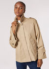 Short Cotton Trench Coat, Stone, large