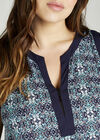 Tribal Tile Print Tunic Dress +, Aqua - Turquoise, large