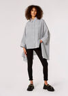Oversized Striped Cotton Shirt, White, large