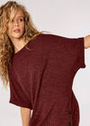 Soft Touch Batwing Mini Dress , Burgundy, large