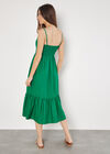 Pintuck Pleat Camisole Midi Dress, Green, large