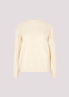 Pointelle Shell Fine Knit Jumper, Stone, large