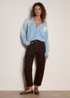 Floral Applique Cardigan, Sky Blue, large