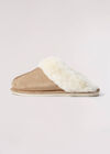 Furry Slip On Slipper, Stone, large