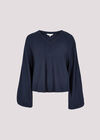 Soft Textured Top, Navy, large
