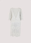 Embroidered Mesh Cover Up, White, large