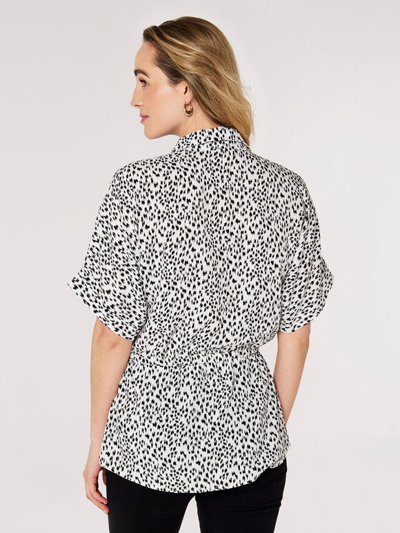Ikat Dot Shirt, White, large