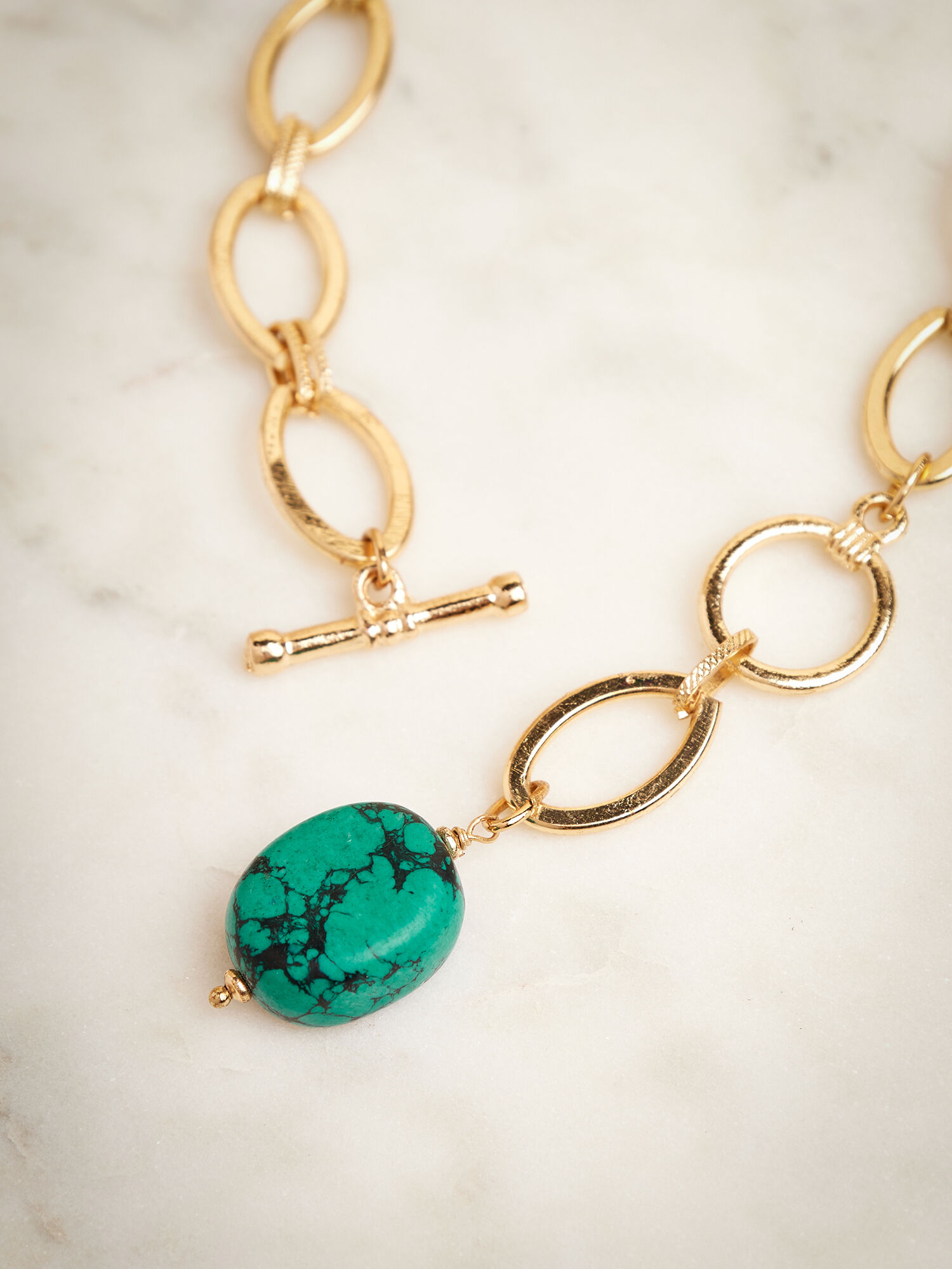 Large green stone necklace online