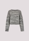 Space Dye Boxy Cropped Jumper, Grey, large