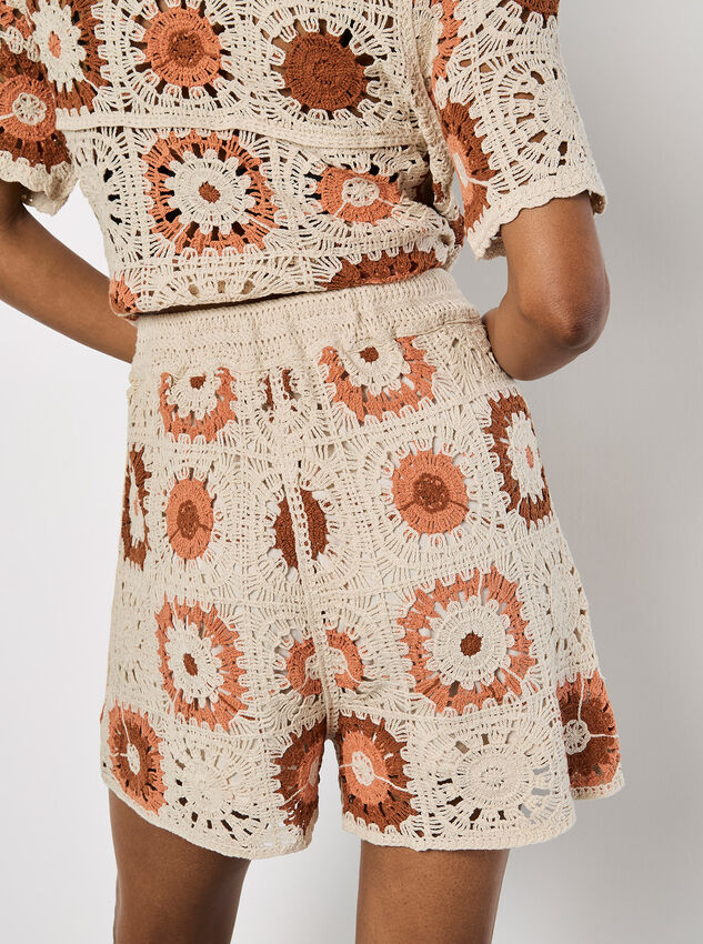 Crochet Squares Shorts, Stone, large
