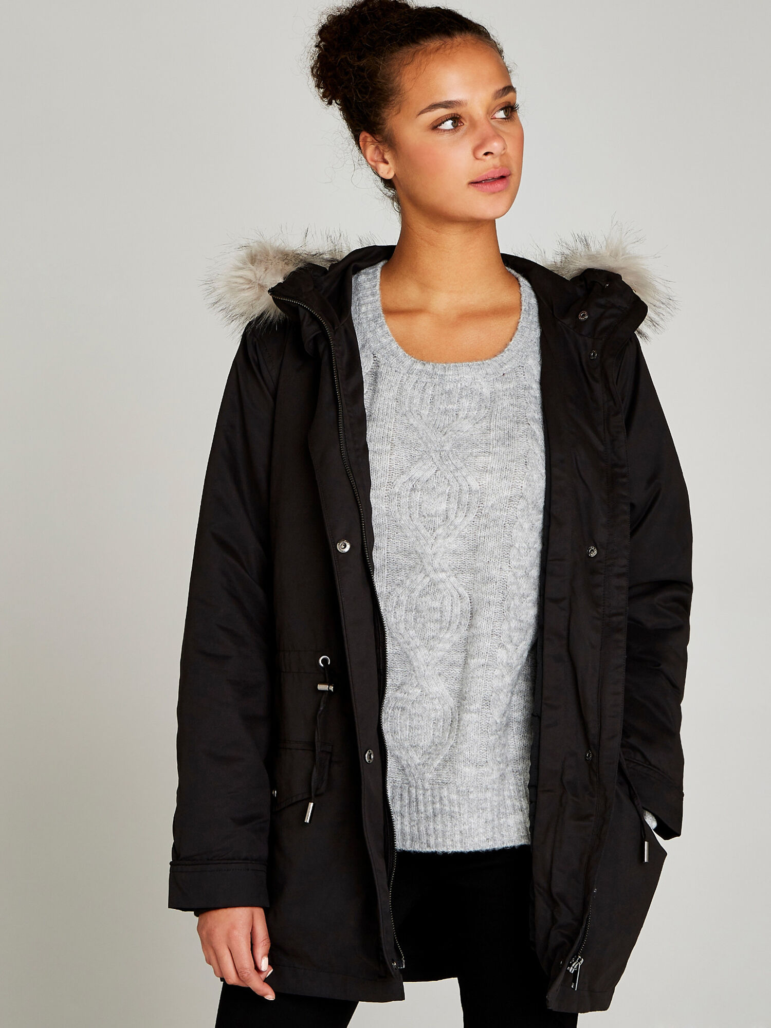 Removable fur hood shop