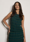 Ruched Chiffon Shell Top, Green, large