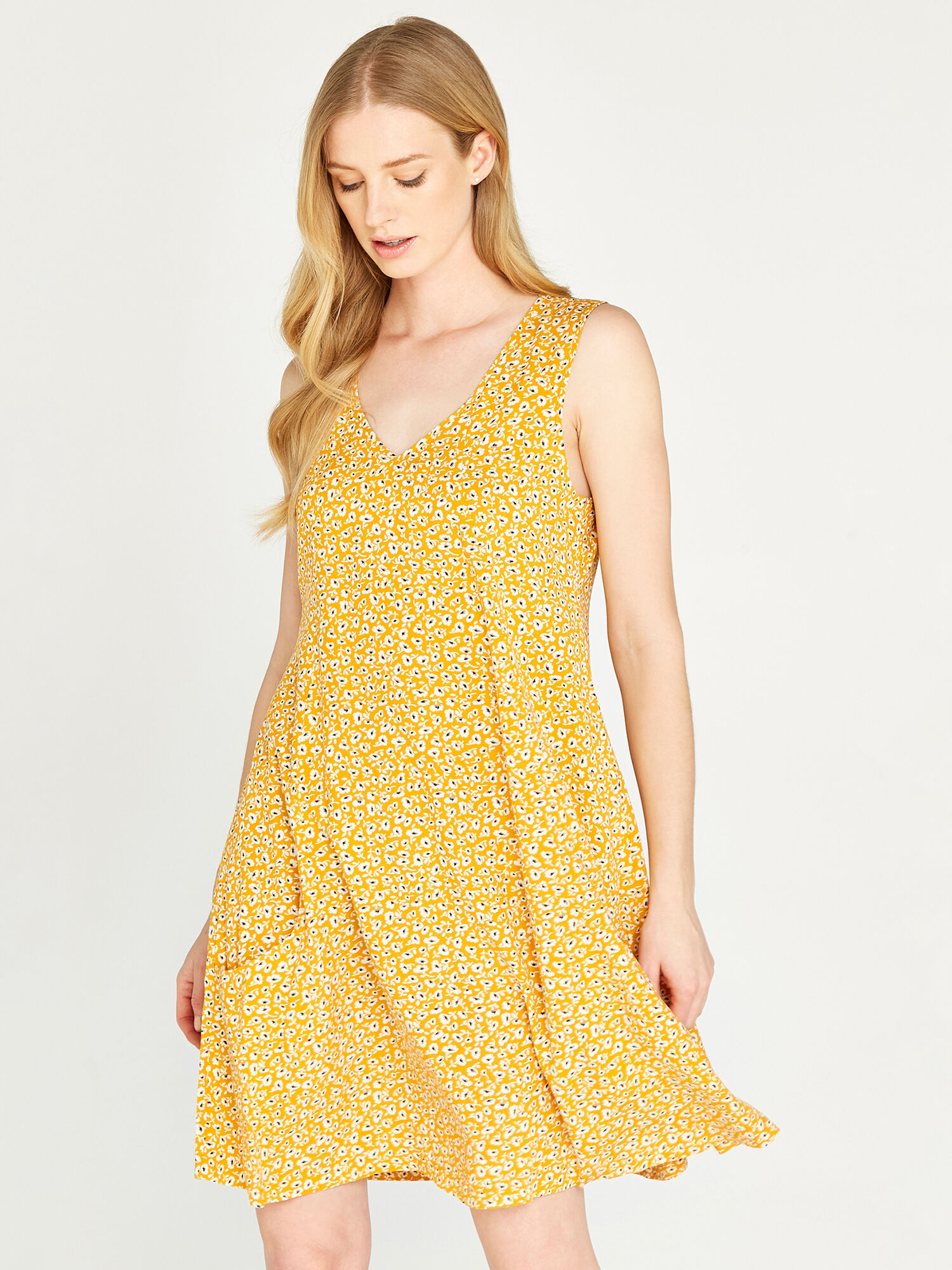 Old navy yellow store polka dot dress