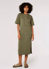 T-Shirt Midi Dress, Khaki, large