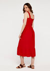 Check Smocked Midi Dress, Red, large