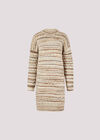 Tonal Stripe Jumper Mini Dress, Stone, large