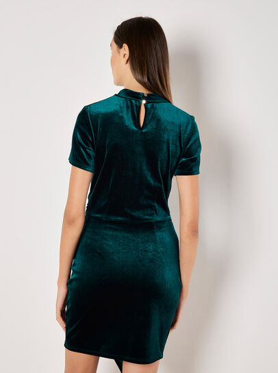 Velvet Ruched Mini Dress