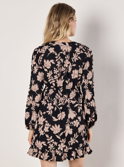Crinkle Floral Mini Dress