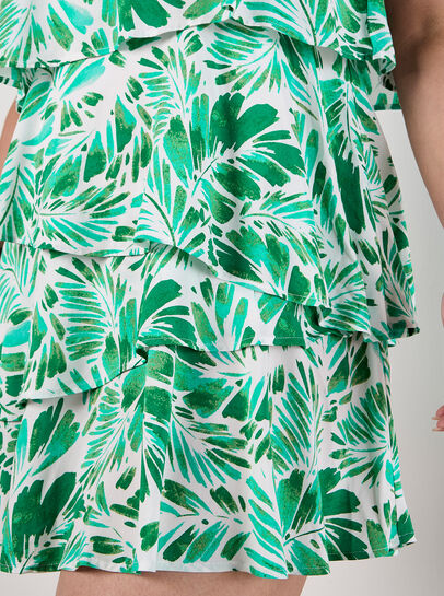Tropical Leaf Layered Dress