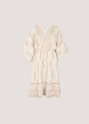 Gold Foil Paisley Midi Dress, Cream, large