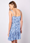 Ditsy Floral Ruffle Mini Dress, Blue, large