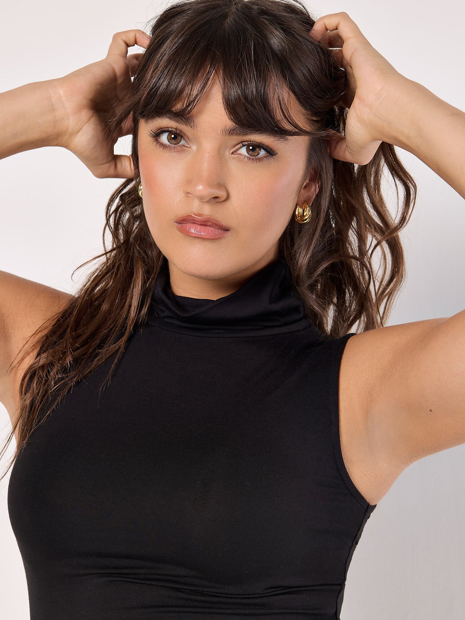 Jersey roll neck top on sale