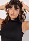 Jersey Roll Neck Tank Top, Black, large