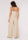 Striped Linen Mix Jumpsuit, Stone, large
