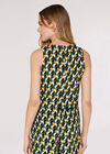 Geometric Print Crop Top, Khaki, large