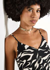 Animal Print Trapeze Cami Maxi Dress, Black, large