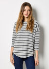 Soft Touch Stripe Top, Grey, large