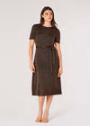 Ribbed Lurex Midi Dress, Black, large