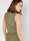 Textured Pinstripe Waistcoat, Khaki, large
