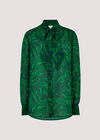 Painterly Marble Tie Neck Blouse, Green, large