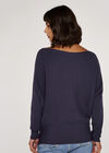 Boat Neck Ribbed Jumper, Purple, large