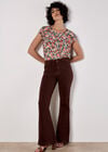 Ditsy Floral Tulip Sleeve Top, Green, large