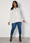 Curve Chevron Textured Shirt, Cream, large
