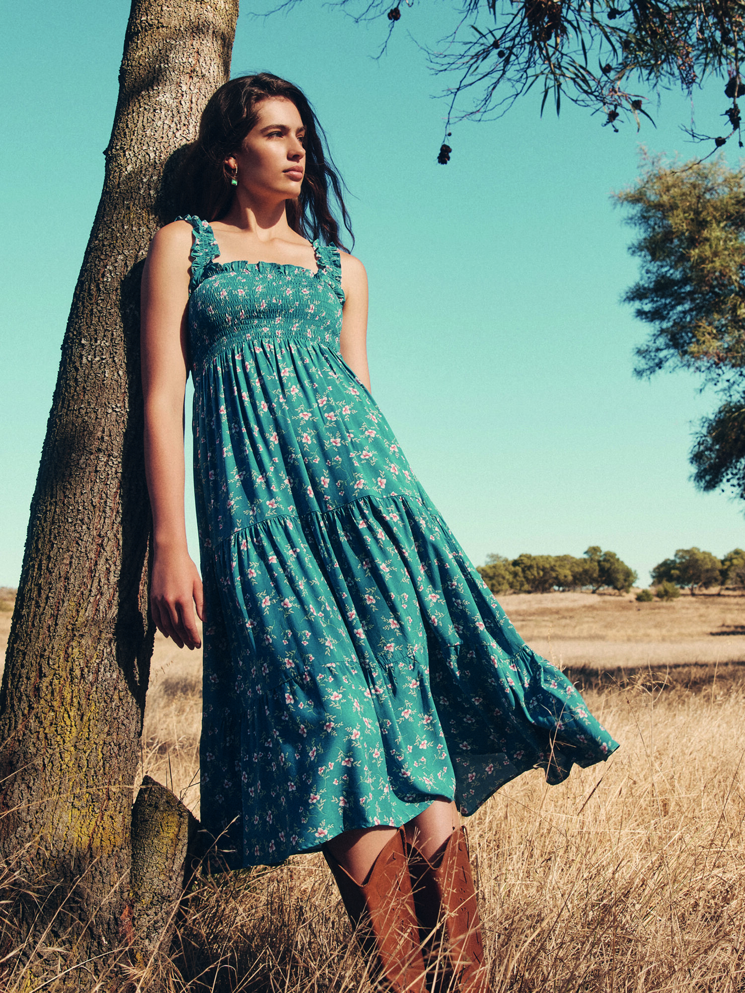 chaton専用　新品未使用Apolina Penny Smock Dress Womens William Morris Mallow Smock Dress Handmade With Pockets