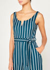 Striped Culotte Jumpsuit, Green, large