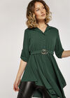 Hanky Hem Belted Top, Green, large