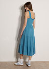 Smock Tiered Midi Dress, Blue, large