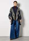 Bold Stripe Blanket Cape, Blue, large
