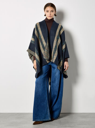 Bold Stripe Blanket Cape