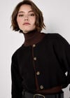 Cropped Batwing Cardigan, Black, large