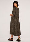 Animal Print Smock Dress, Khaki, large