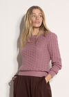Scallop Pointelle Knit Jumper, Pink, large