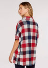 Chequered Side Button Top, Red, large
