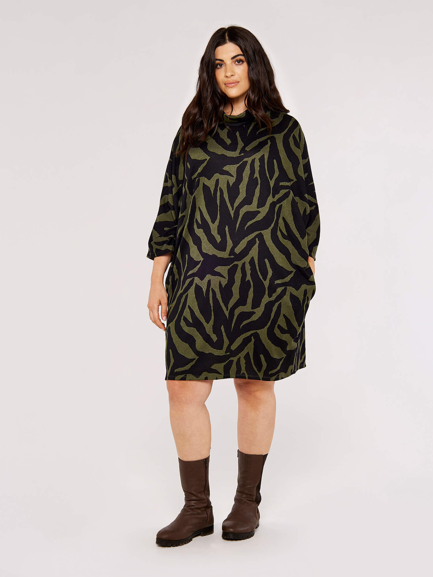 Apricot animal shop print dress