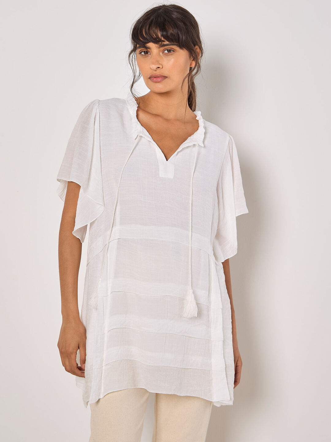 Image of Ruffle Tiered Tunic Top