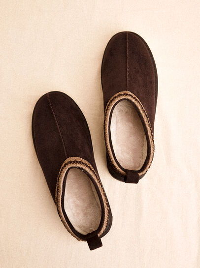 Faux Fur Lined Suede Slipper Boot